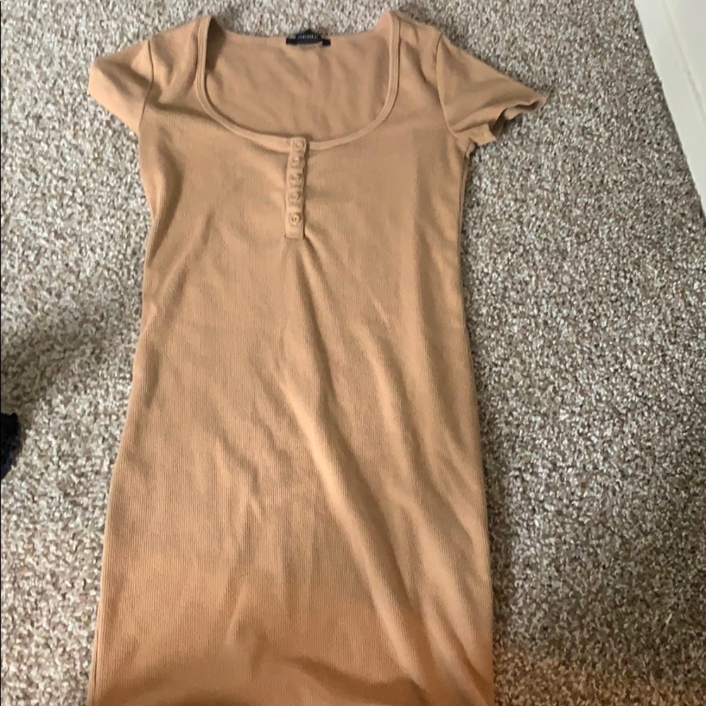 Forever 21 dress with buttons low cut tight fitted